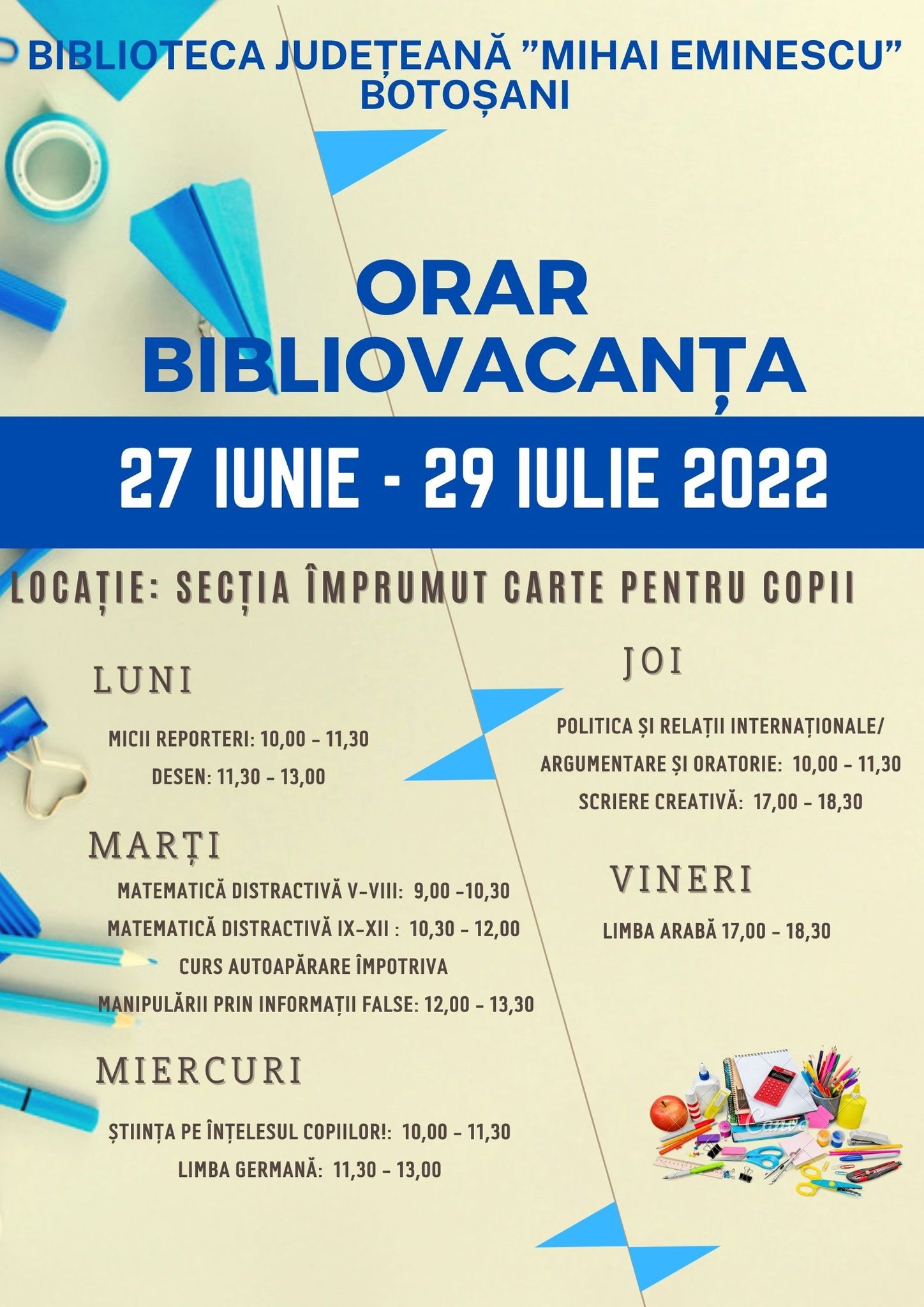 BiblioVacanta 2022 - Orar